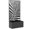 Aukštas gėlių dėžė su apsauga nuo smėlio Gėlių vazonas Metalinė gėlių dėžė, sodo grotelės 90 x 40 x 180 cm Juoda