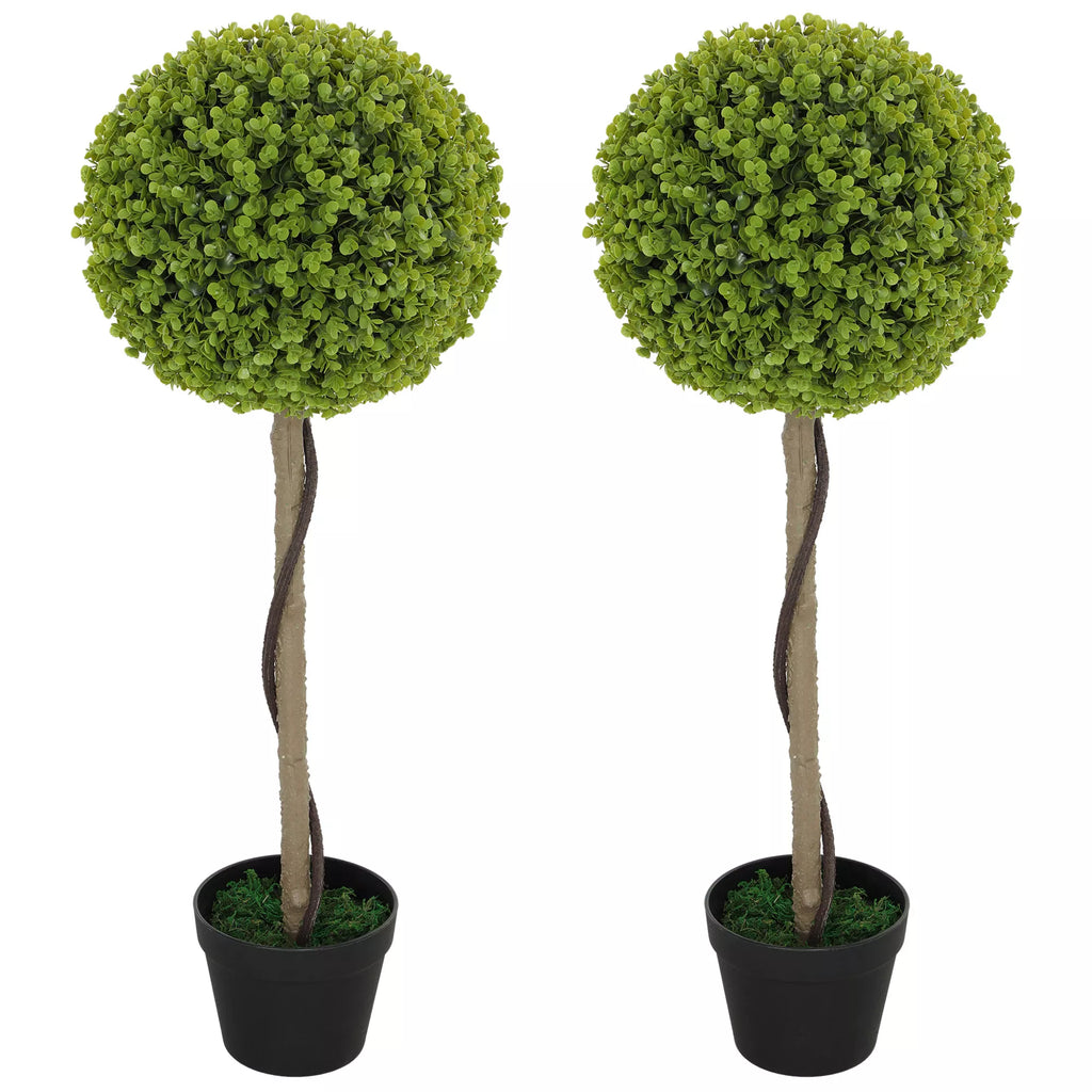 Dirbtinis eukaliptas, 2 vnt. rinkinys, su vazonu, lengvai prižiūrimas, 90 cm