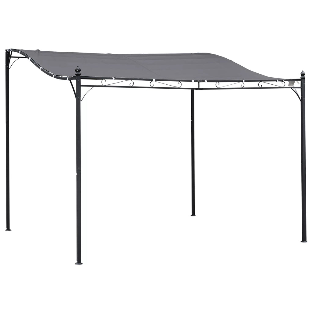 Pergola, sodo pavėsinė, pavėsinė, stogas, palapinė, metalinė, pilka, 297x297 cm