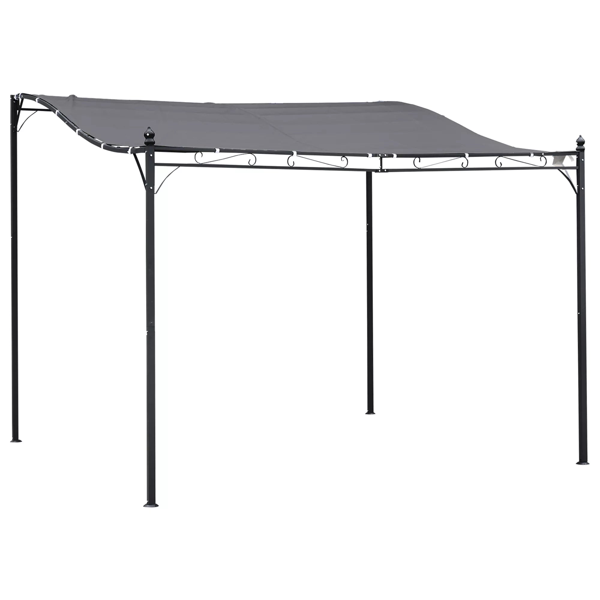 Pergola, sodo pavėsinė, pavėsinė, stogas, palapinė, metalinė, pilka, 297x297 cm