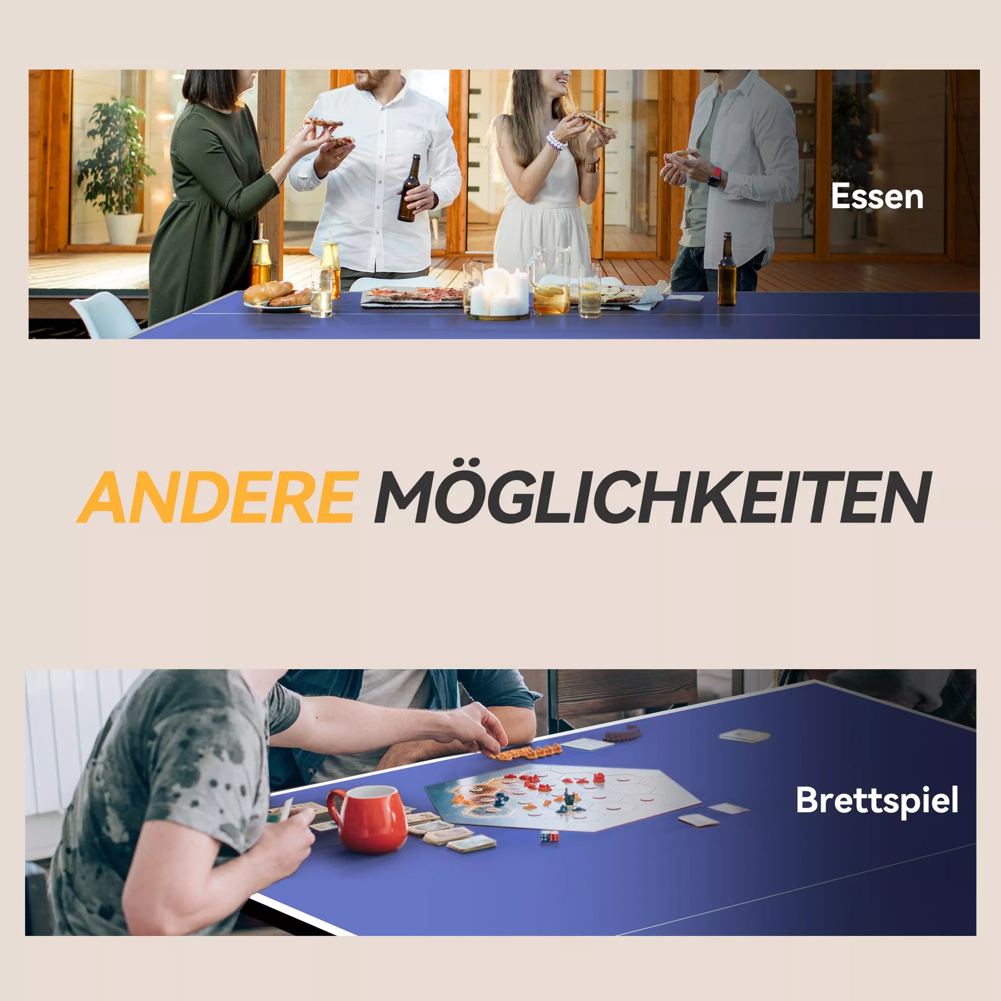 Sulankstomas stalo teniso stalas Mid Size Stalo teniso stalas su tinkleliu 3 kamuoliukai 12 mm stalviršis