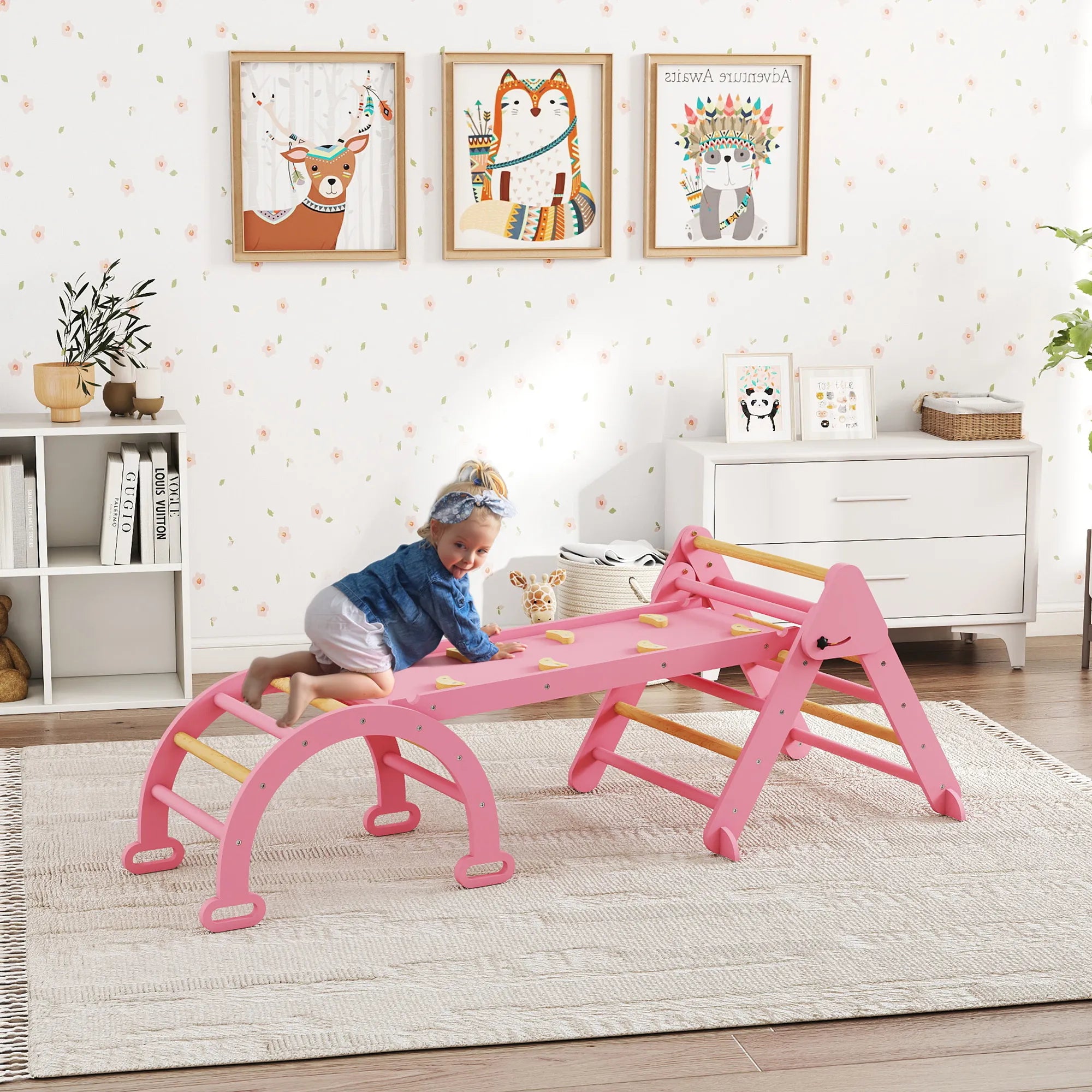 Laipiojimo rinkinys vaikams 7-in-1, sulankstomas, 18-48 mėn., rožinis