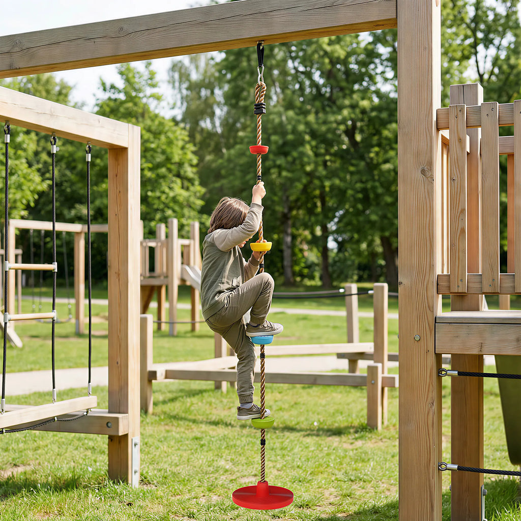 Laipiojimo virvė su sūpuoklėmis, 3–8 metų vaikams, iki 50 kg, raudona