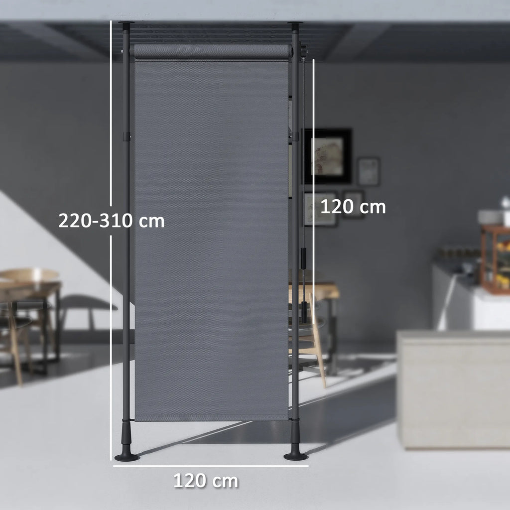 Laisvai pastatoma markizė reguliuojama, be gręžimo, 1,2 x 2,2-3,1 m, tamsiai pilka