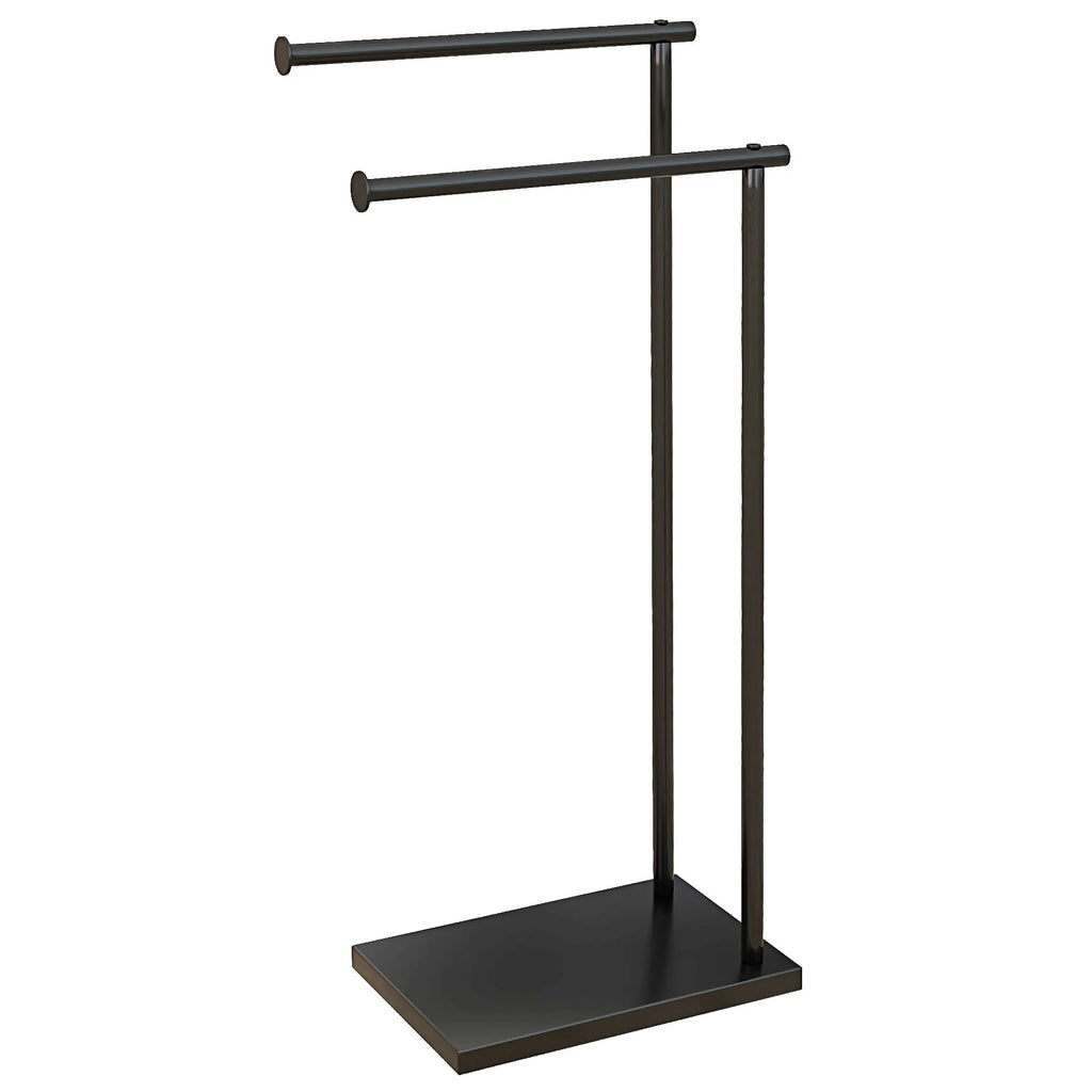 Laisvai pastatoma rankšluosčių kabykla su 2 laikikliais vonios kambariui, 35,5 x 20 x 78 cm