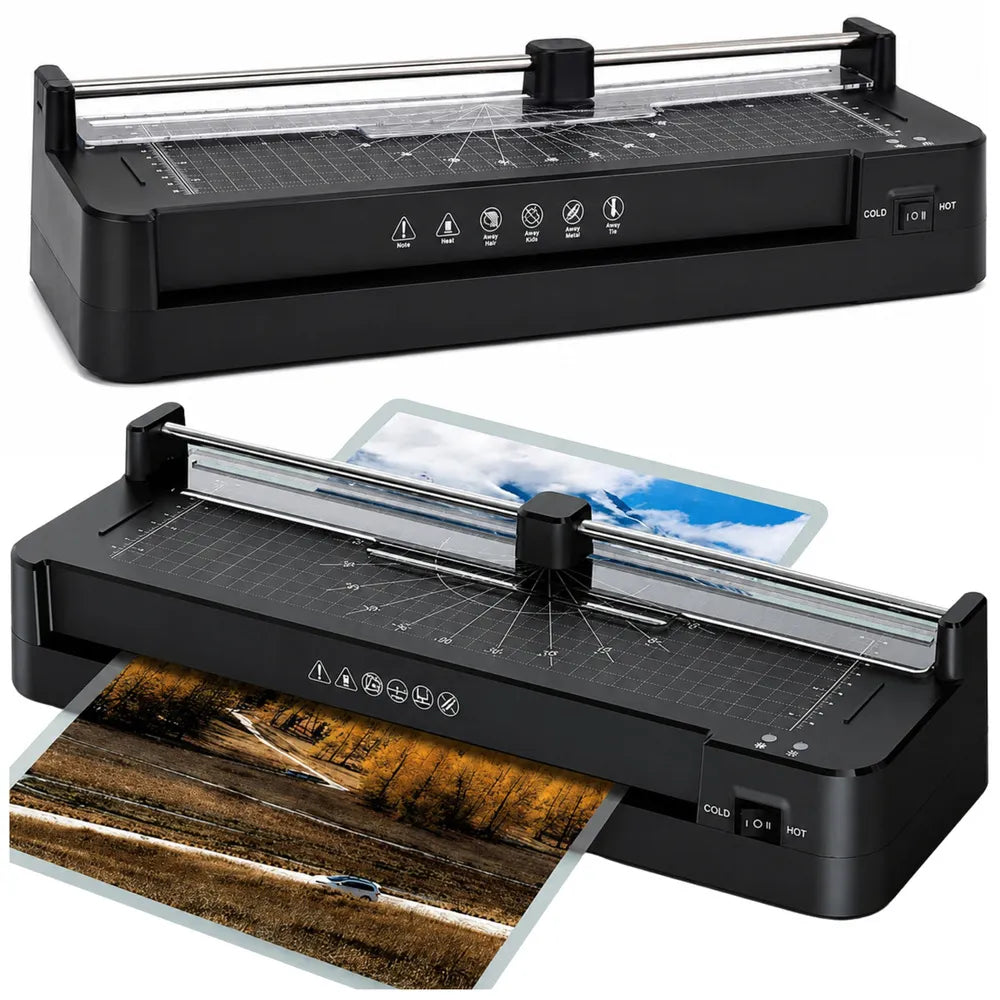 Laminatorius A4, karšto ir šalto laminavimo, 15 × 48 × 11 cm, juodas