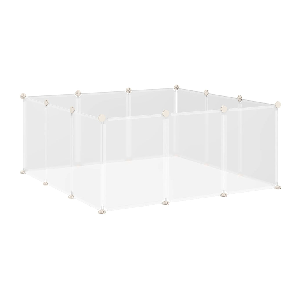 Lauko aptvaras mažiems gyvūnams, 12 dalių, baltas, 105 x 105 x 45 cm