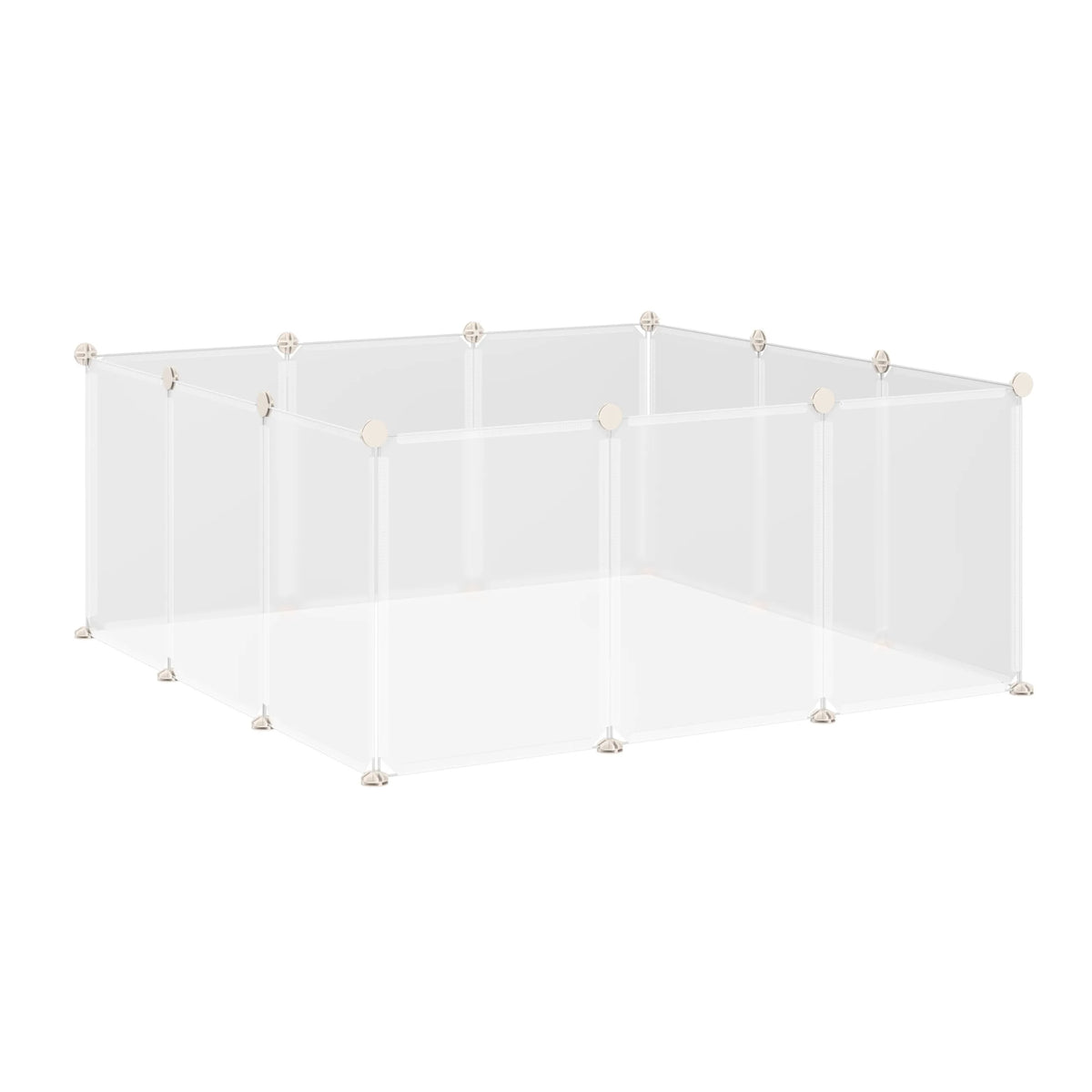 Lauko aptvaras mažiems gyvūnams, 12 dalių, baltas, 105 x 105 x 45 cm