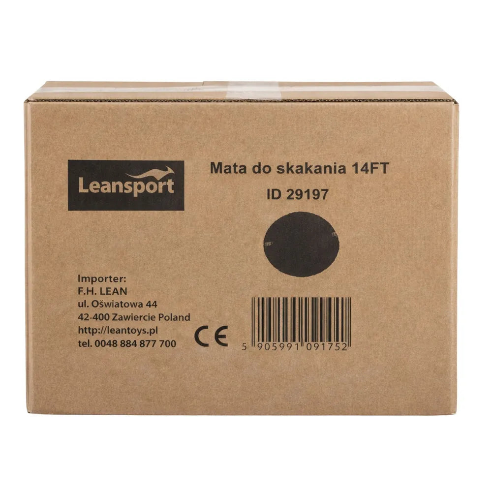 Lauko batutas Leansport, 427–435 cm, su apsauginiu tinklu, juodas