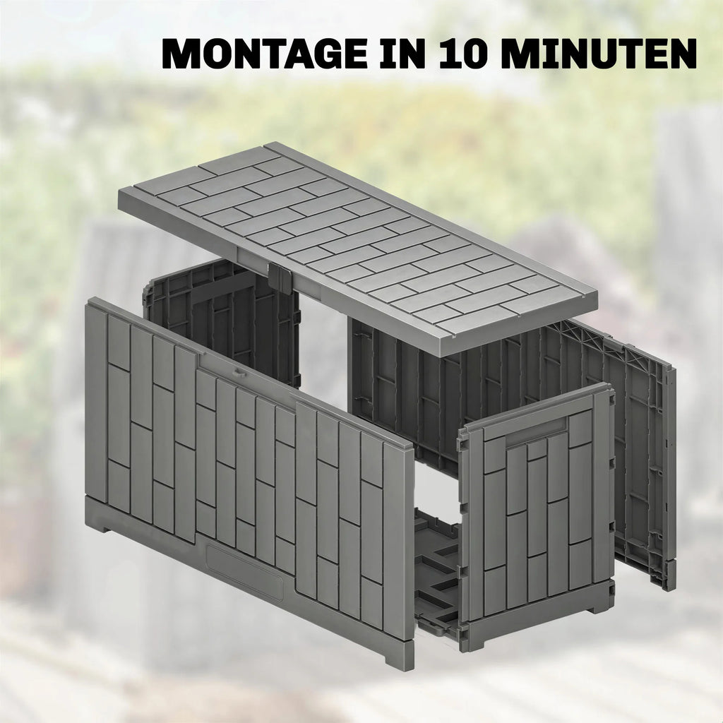 Lauko daiktadėžė 227 litrų plastikinė su medžio imitacija pilka 106,5x43x54,5cm