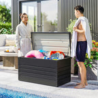 Lauko daiktadėžė 350 l, metalinė, rakinama, 120 x 61 x 62 cm, pilka