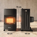 Lauko dujinis šildytuvas, 1,5–4,2 kW, sulankstomas, su ratukais