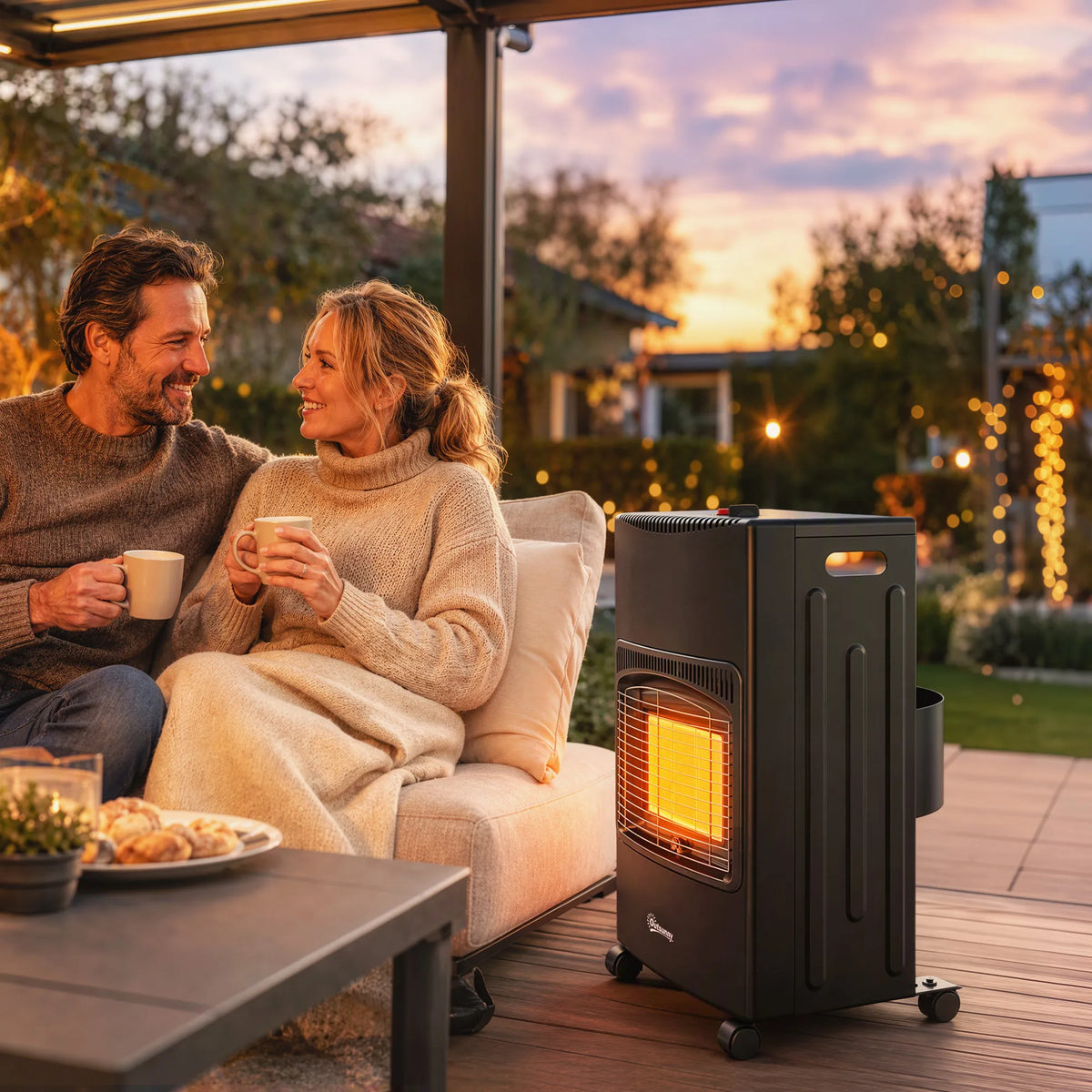 Lauko dujinis šildytuvas, 1,5–4,2 kW, sulankstomas, su ratukais