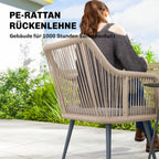 Lauko kėdės 2 vnt. su pagalvėlėmis ir plieniniu rėmu šviesiai pilkos