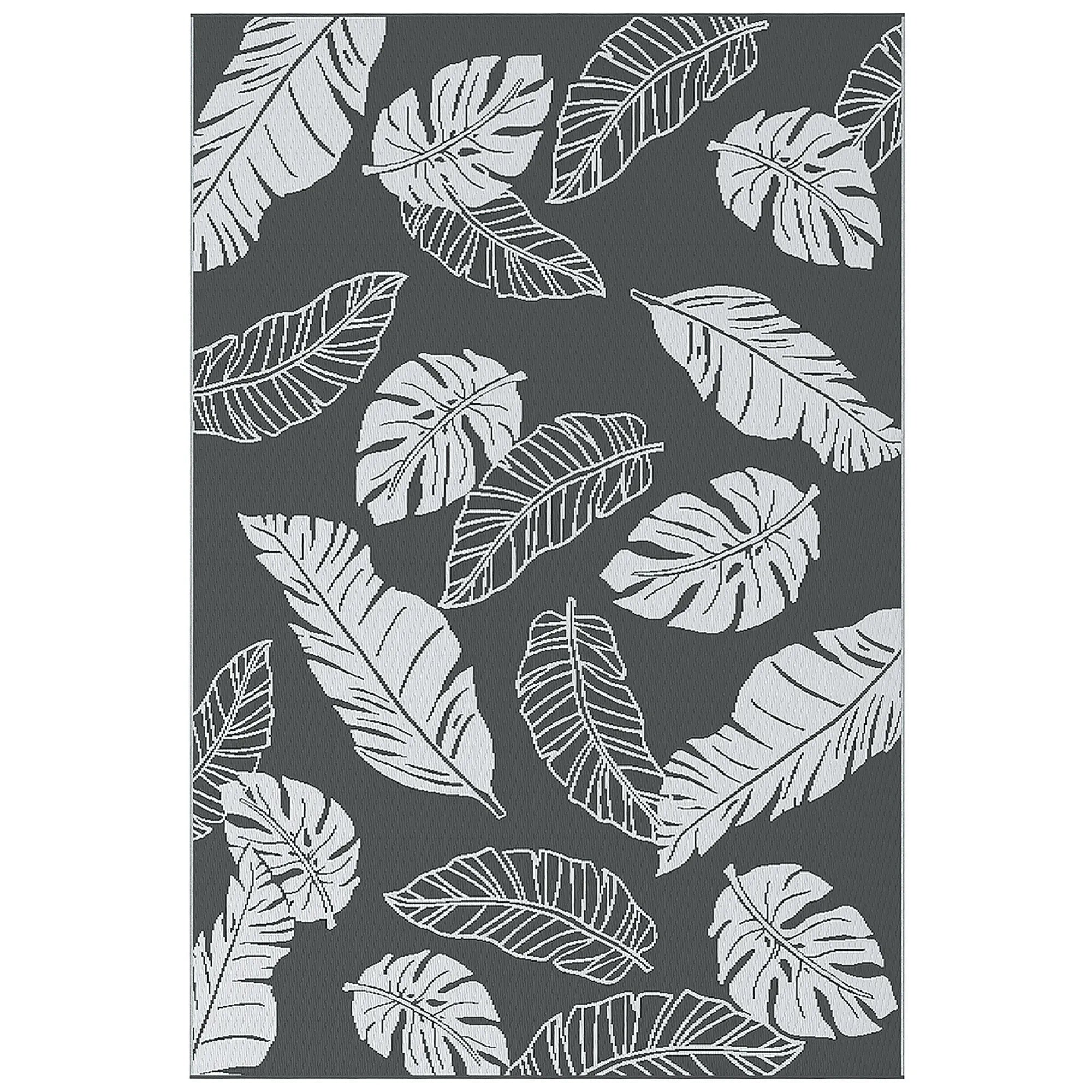 Lauko kilimas dvispusis plastikinis 182x274cm pilkas