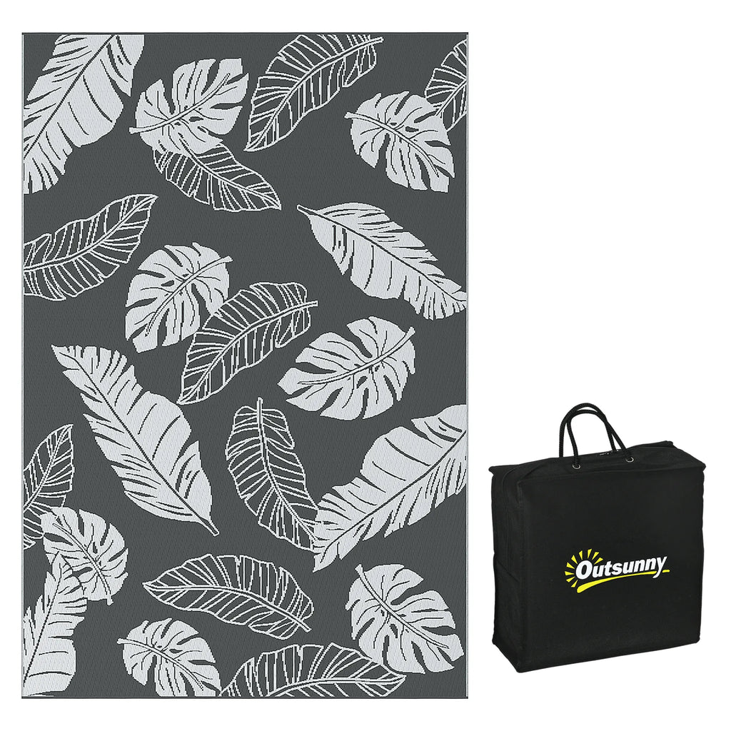 Lauko kilimas dvispusis plastikinis 182x274cm pilkas