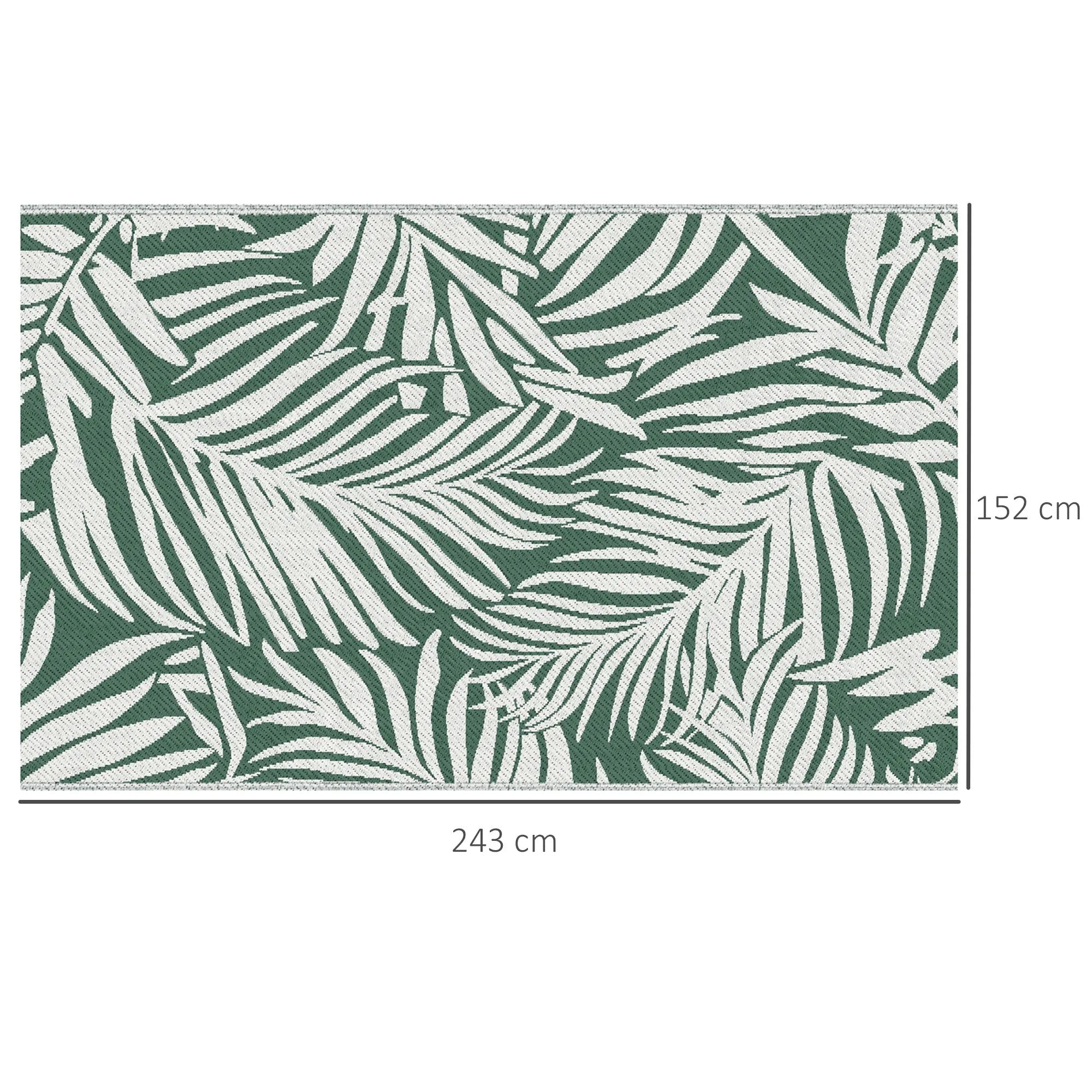 Lauko kilimas dvispusis polipropileninis 152 x 243 cm tamsiai žalias