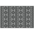 Lauko kilimas poliratano 182 x 274 cm dvipusis juodas su pilka