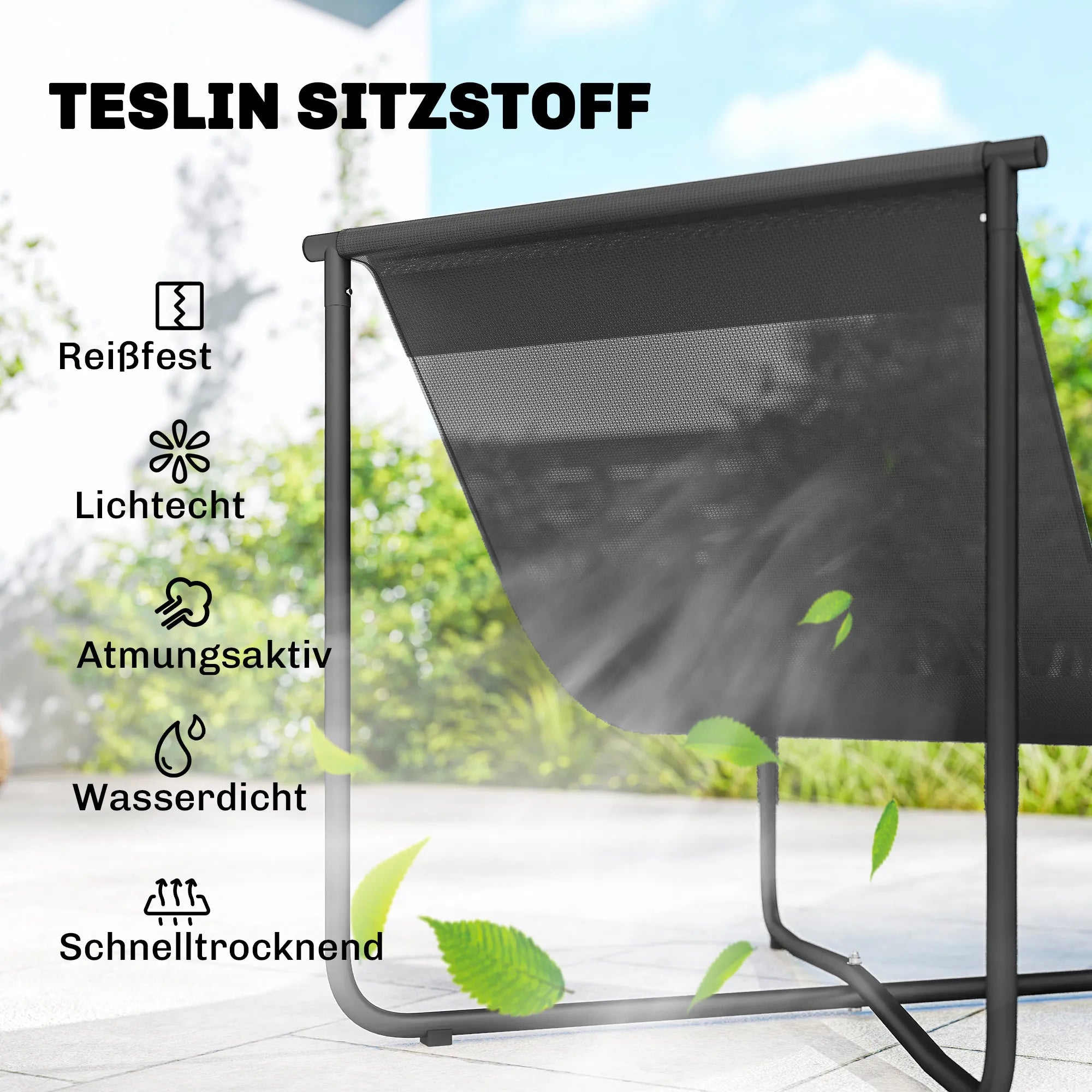 Lauko krėslas 120 kg, ergonomiškas, su minkšta pagalve, 67 cm pločio, tamsiai pilkas