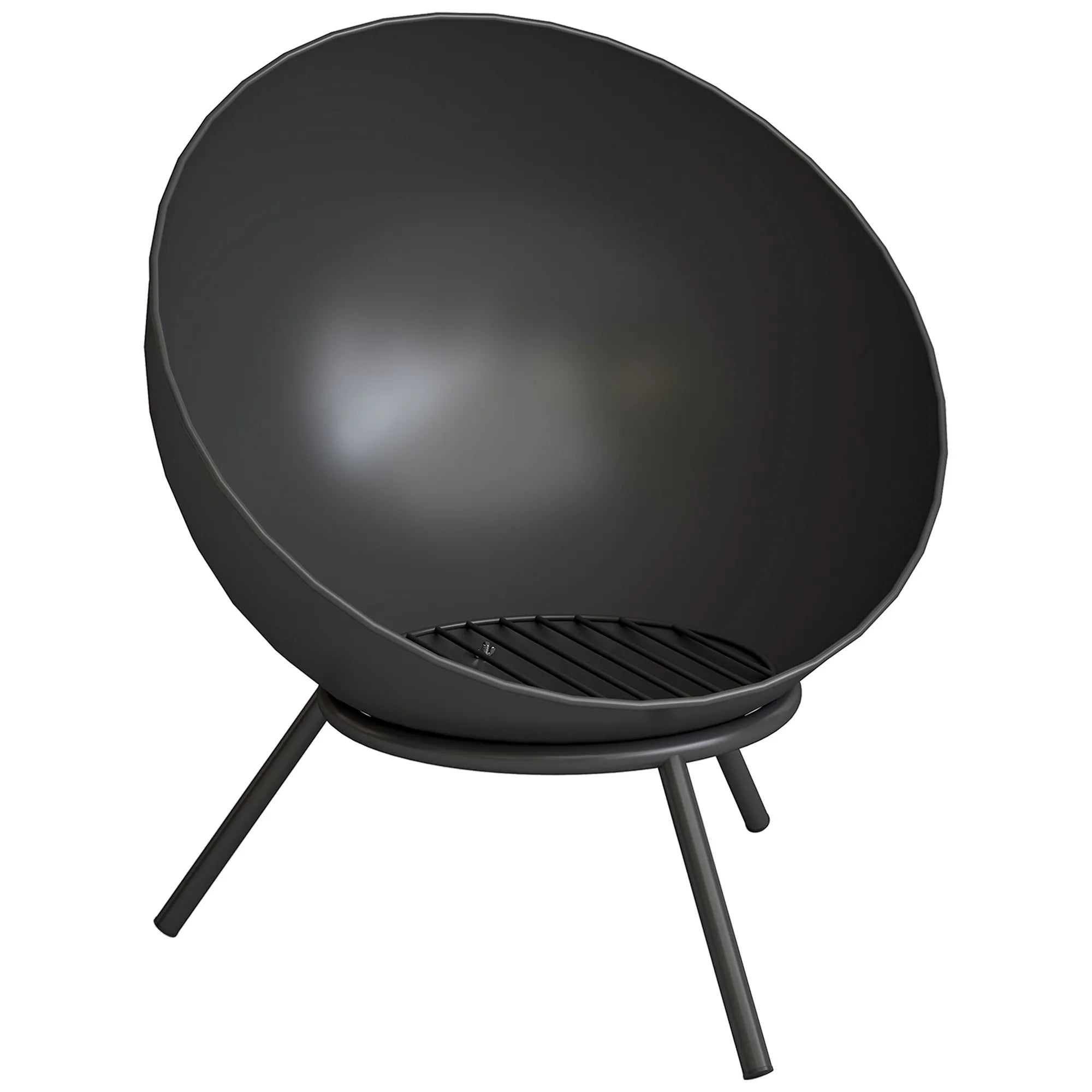 Lauko laužavietė su trikoju stovu 60x53x66 cm juoda