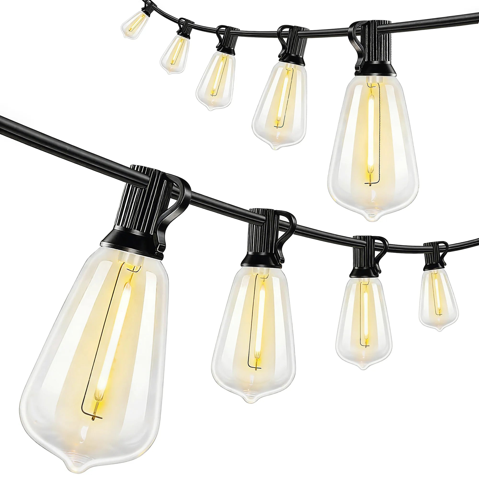 Lauko LED girlianda 18 m, sujungiama, IP44, juoda