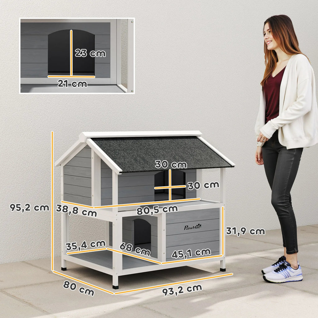 Lauko namelis katėms, vandeniui atsparus, 80 x 93 x 95 cm, pilkas