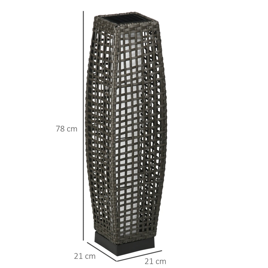 Lauko saulės baterijų stovimas šviestuvas iš poliratano 78 cm pilkas