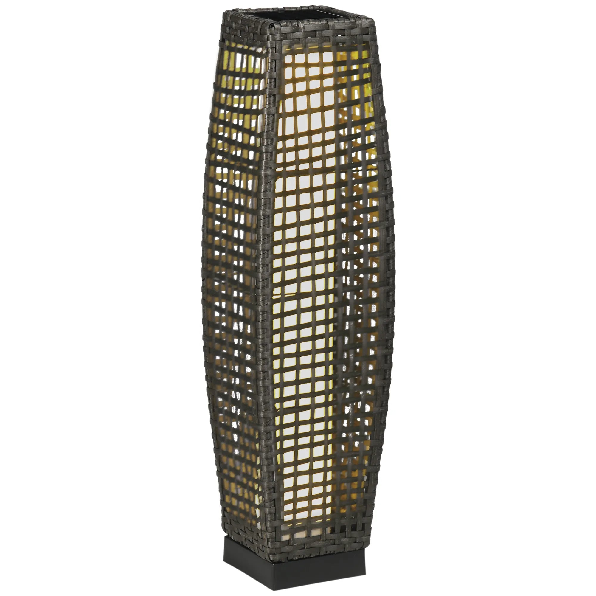 Lauko saulės baterijų stovimas šviestuvas iš poliratano 78 cm pilkas
