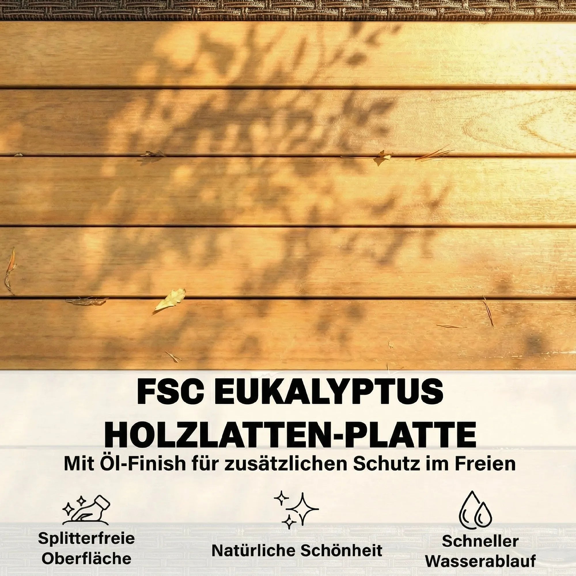 Lauko serviravimo vežimėlis, su FSC eukalipto stalviršiu, 95 x 54 x 84 cm