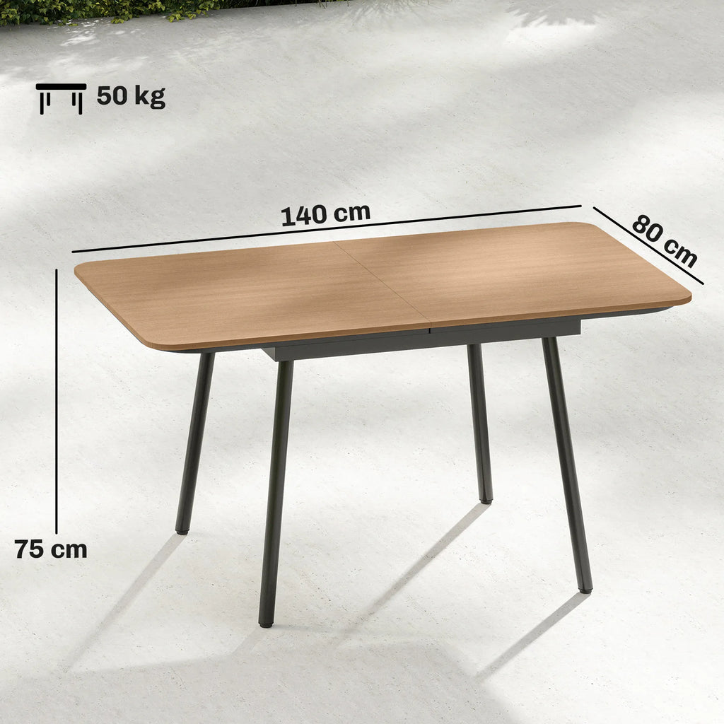 Lauko stalas 140x80 cm WPC stalviršis metalinis karkasas