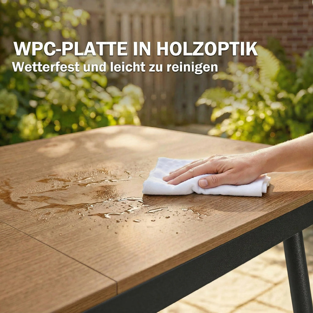 Lauko stalas 140x80 cm WPC stalviršis metalinis karkasas