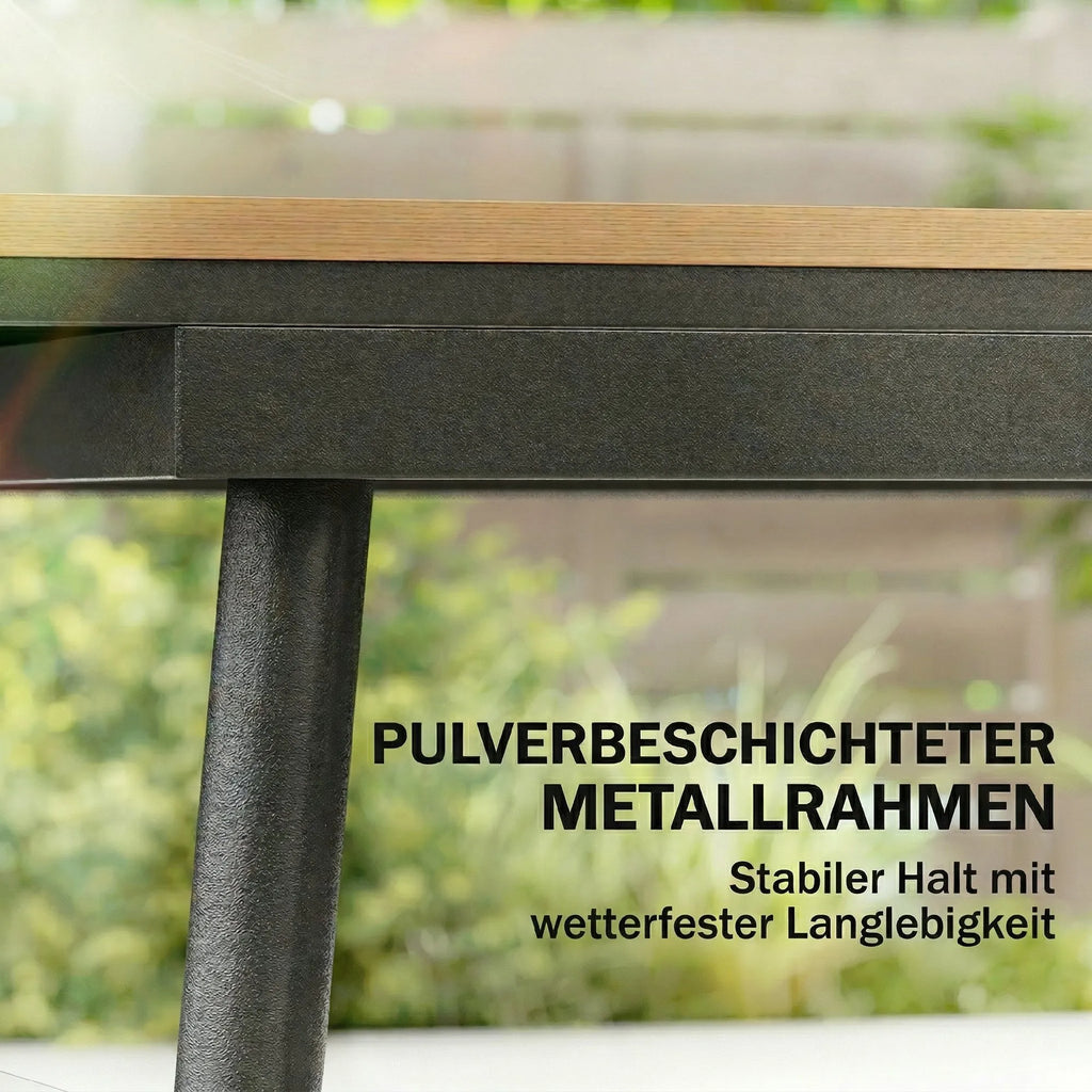Lauko stalas 140x80 cm WPC stalviršis metalinis karkasas