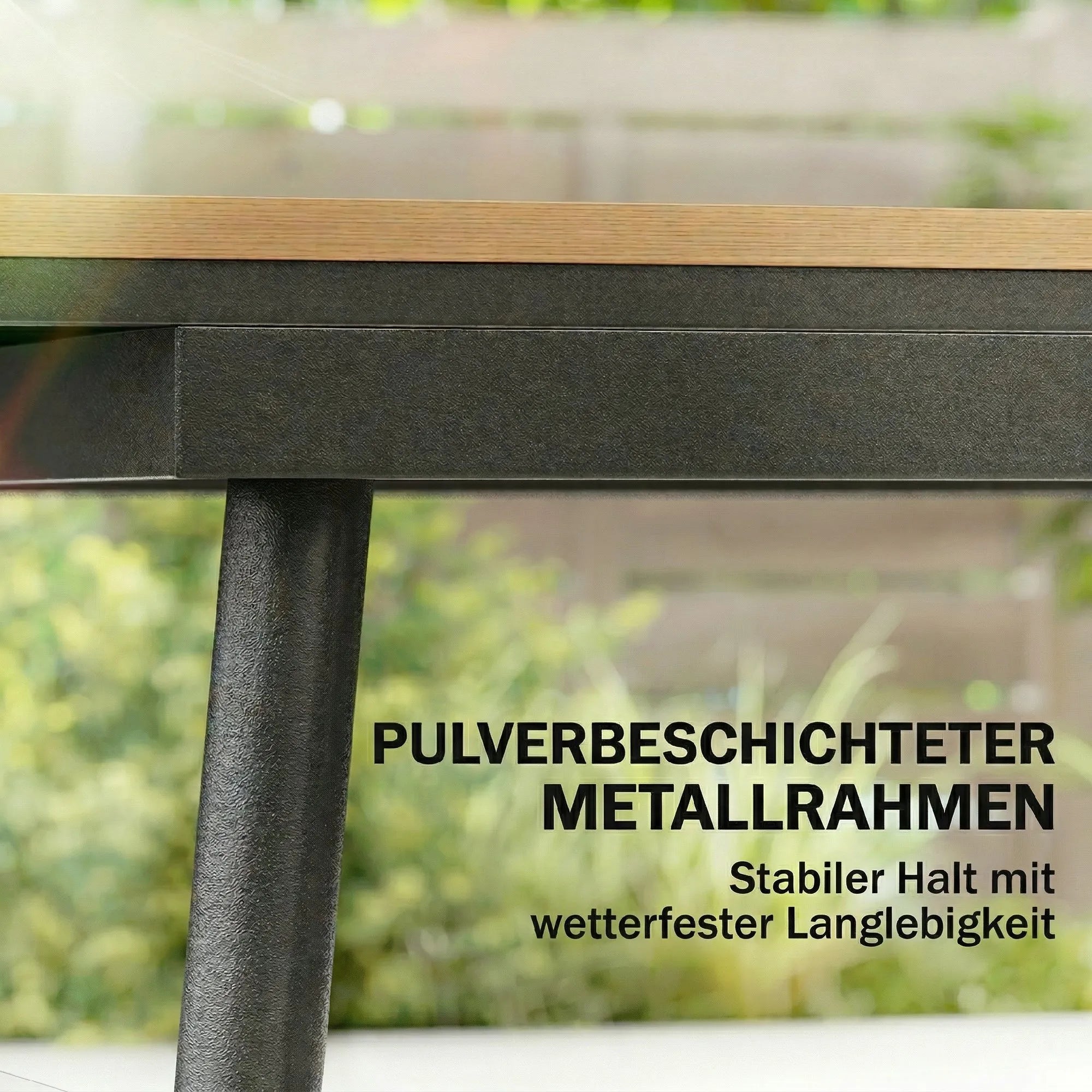 Lauko stalas 140x80 cm WPC stalviršis metalinis karkasas