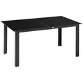 Lauko stalas 6 asmenims, 150 x 90 x 74 cm, juodas