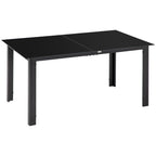 Lauko stalas 6 asmenims, 150 x 90 x 74 cm, juodas