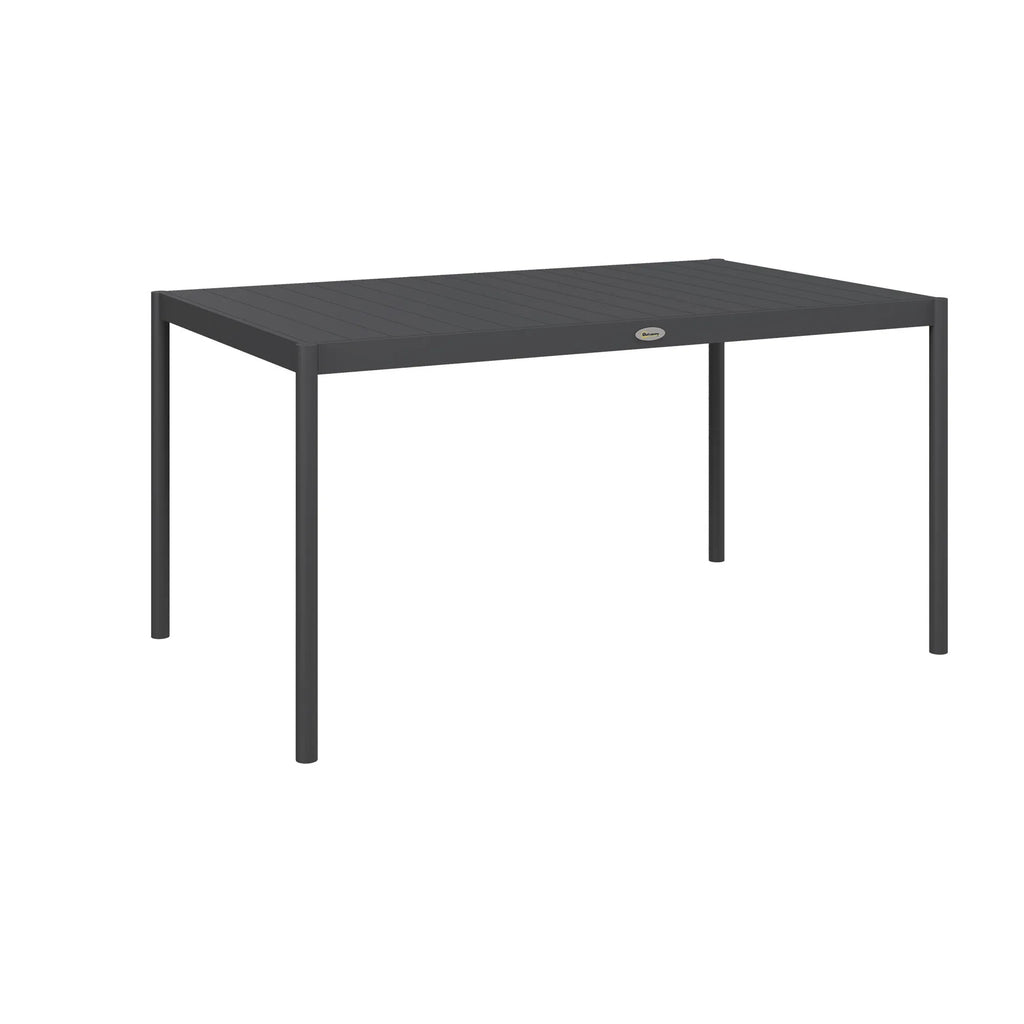 Lauko stalas aliumininis 145 x 90 cm, tamsiai pilkas
