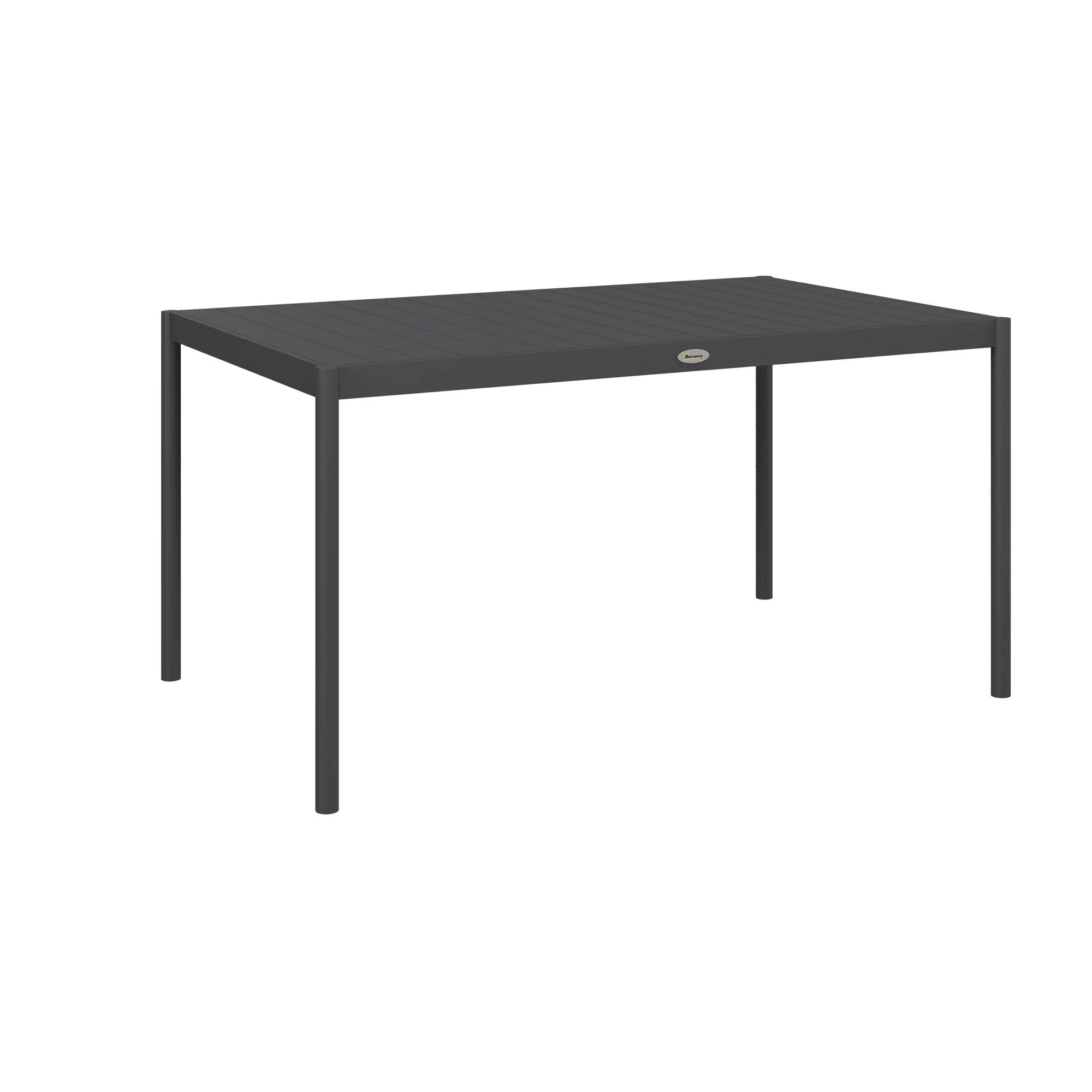 Lauko stalas aliumininis 145 x 90 cm, tamsiai pilkas