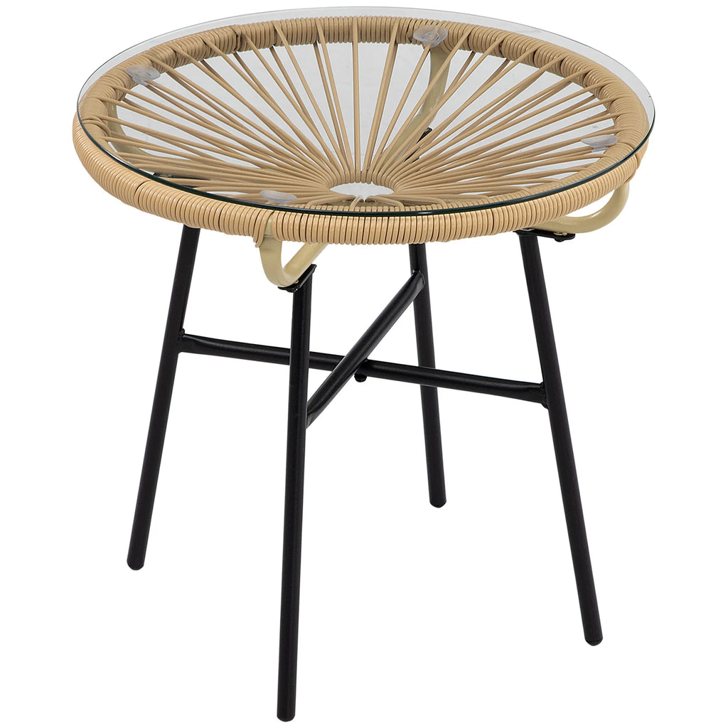 Lauko stalas apvalus 50x50 cm, smėlio