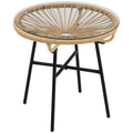 Lauko stalas apvalus 50x50 cm, smėlio