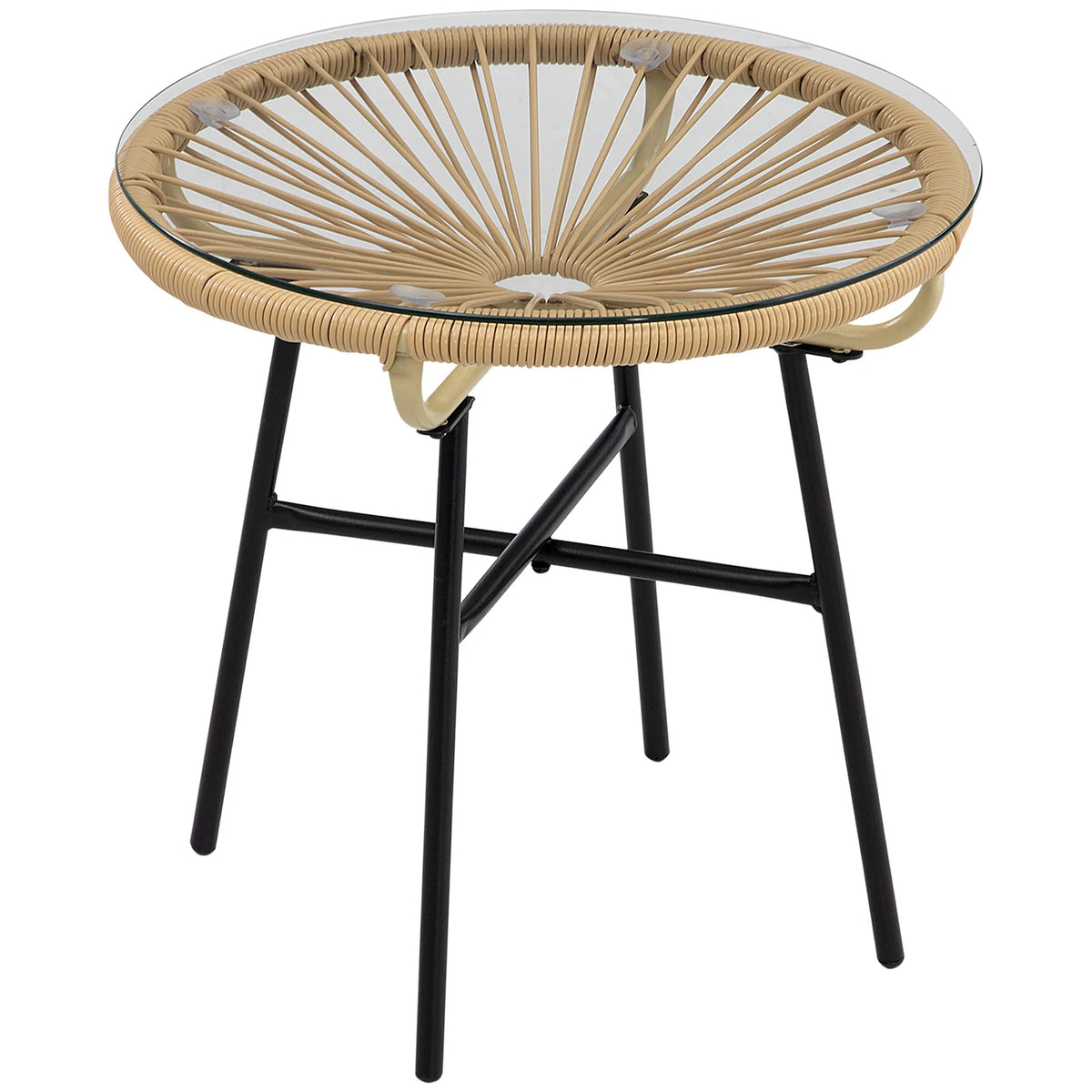 Lauko stalas apvalus 50x50 cm, smėlio