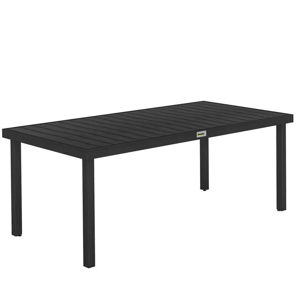 Lauko stalas stačiakampis 190x90 cm, juodas