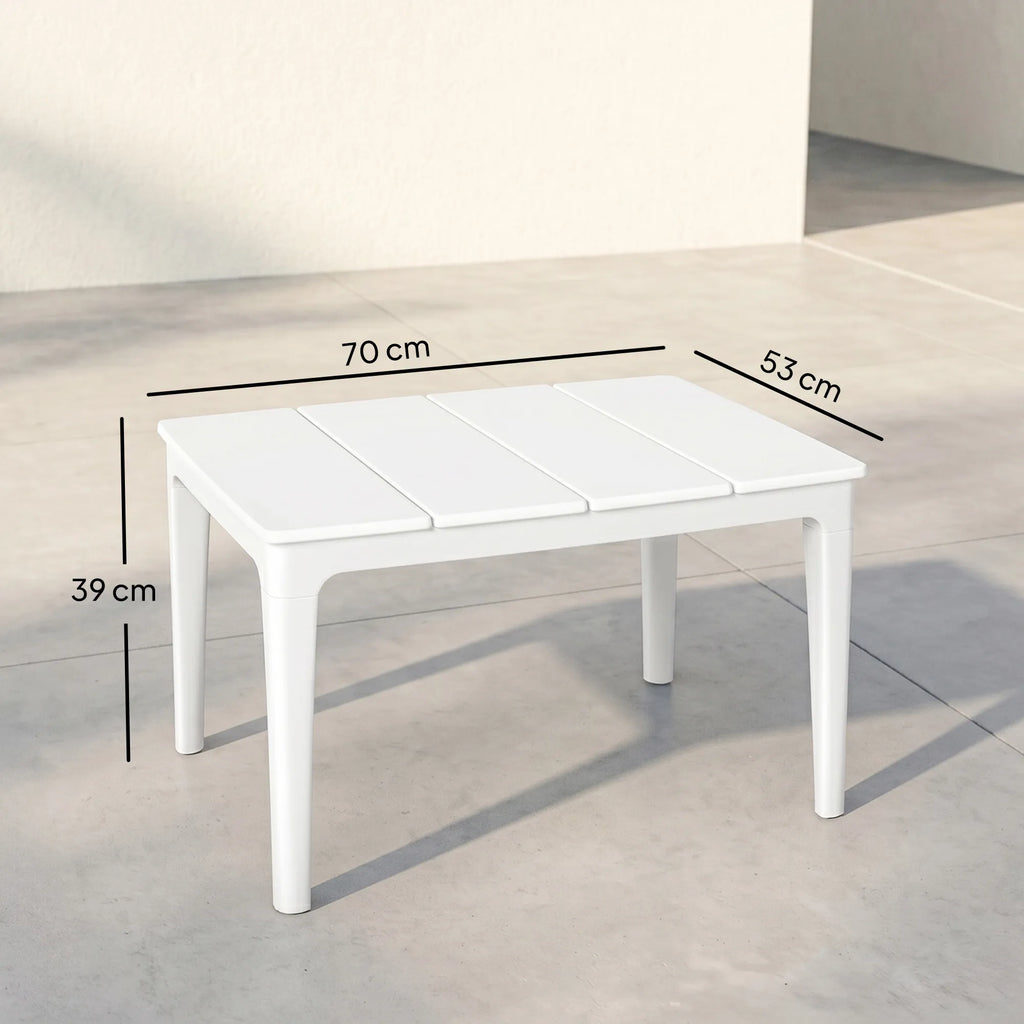 Lauko staliukas 70x53 cm, atsparus oro sąlygoms, kreminės spalvos