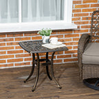 Lauko staliukas aliumininis 54 x 54 cm vintažinis bronzos spalvos