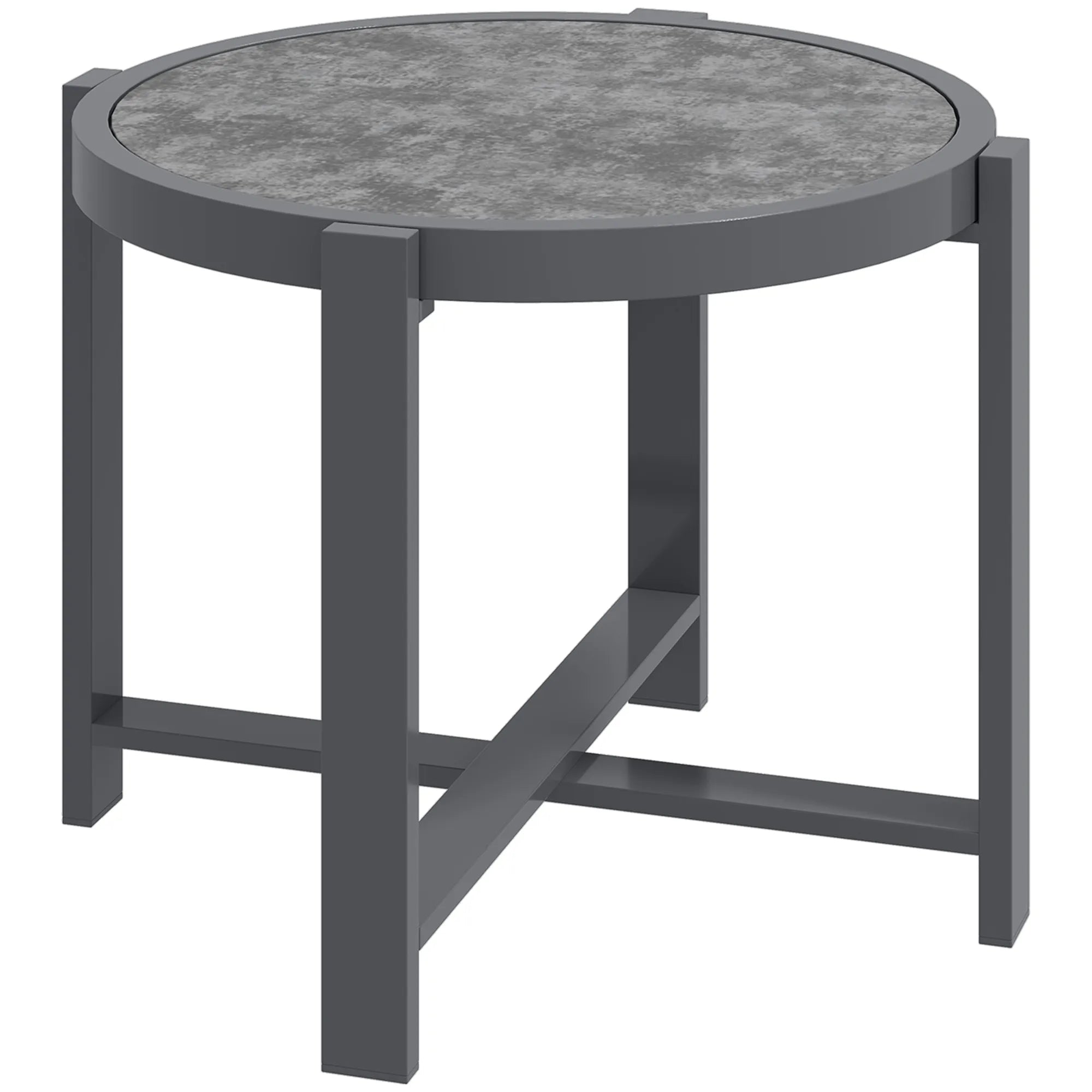 Lauko staliukas apvalus, iki 50 kg, pilkas