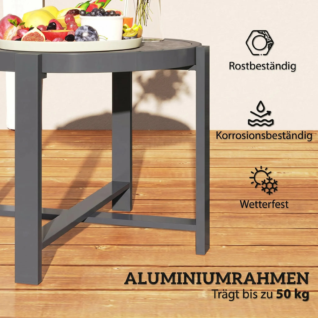 Lauko staliukas apvalus, iki 50 kg, pilkas