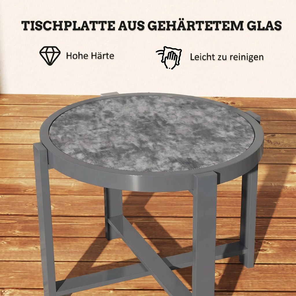 Lauko staliukas apvalus, iki 50 kg, pilkas