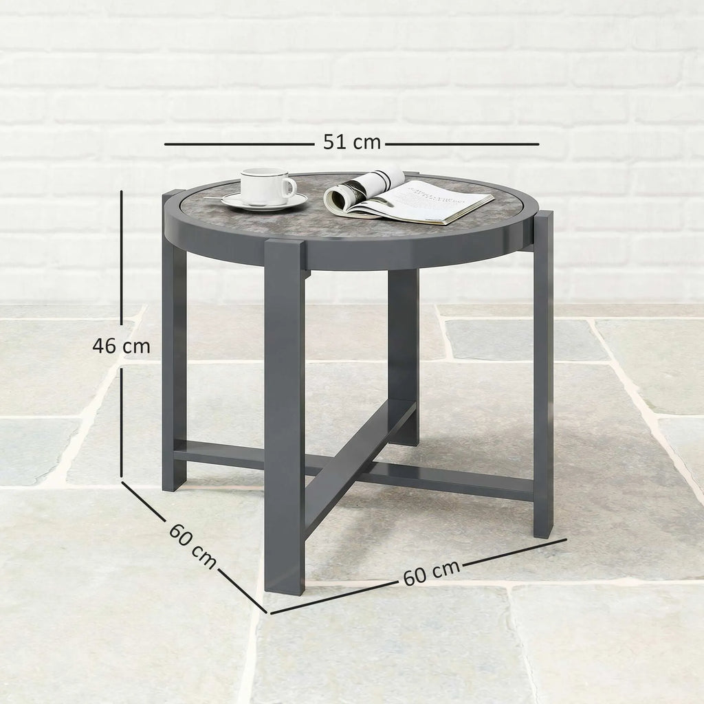 Lauko staliukas apvalus, iki 50 kg, pilkas