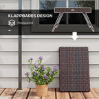 Lauko staliukas poliratano 60x41 cm sulankstomas rudas