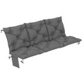 Lauko suoliuko pagalvė 150x100 cm su atlošu ir tvirtinimu tamsiai pilka