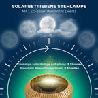 Lauko šviestuvas saulės energija įkraunamas, Ø34 x 130 cm, geltonas